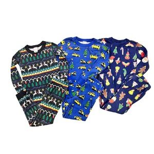 Hanna Andersson Organic Boys Size 5- 110 Pajamas Bundle‎ Christmas Holiday Truck